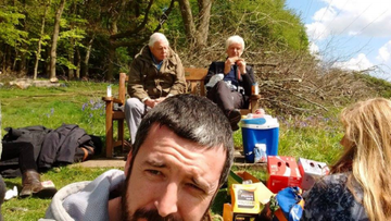 Crew having lunch
