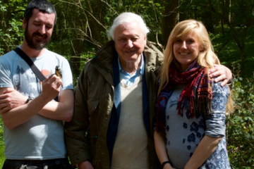 Keith McMahon, Sir David Attenborough and Ella Cole